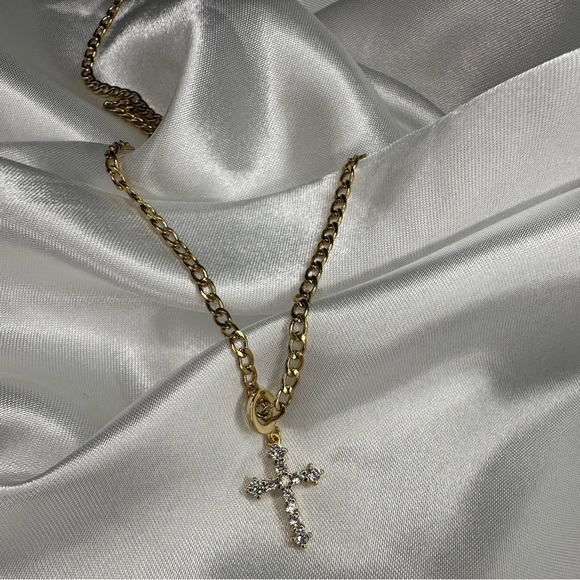 Crystal Cross Pendant Necklace - Picture 7 of 9